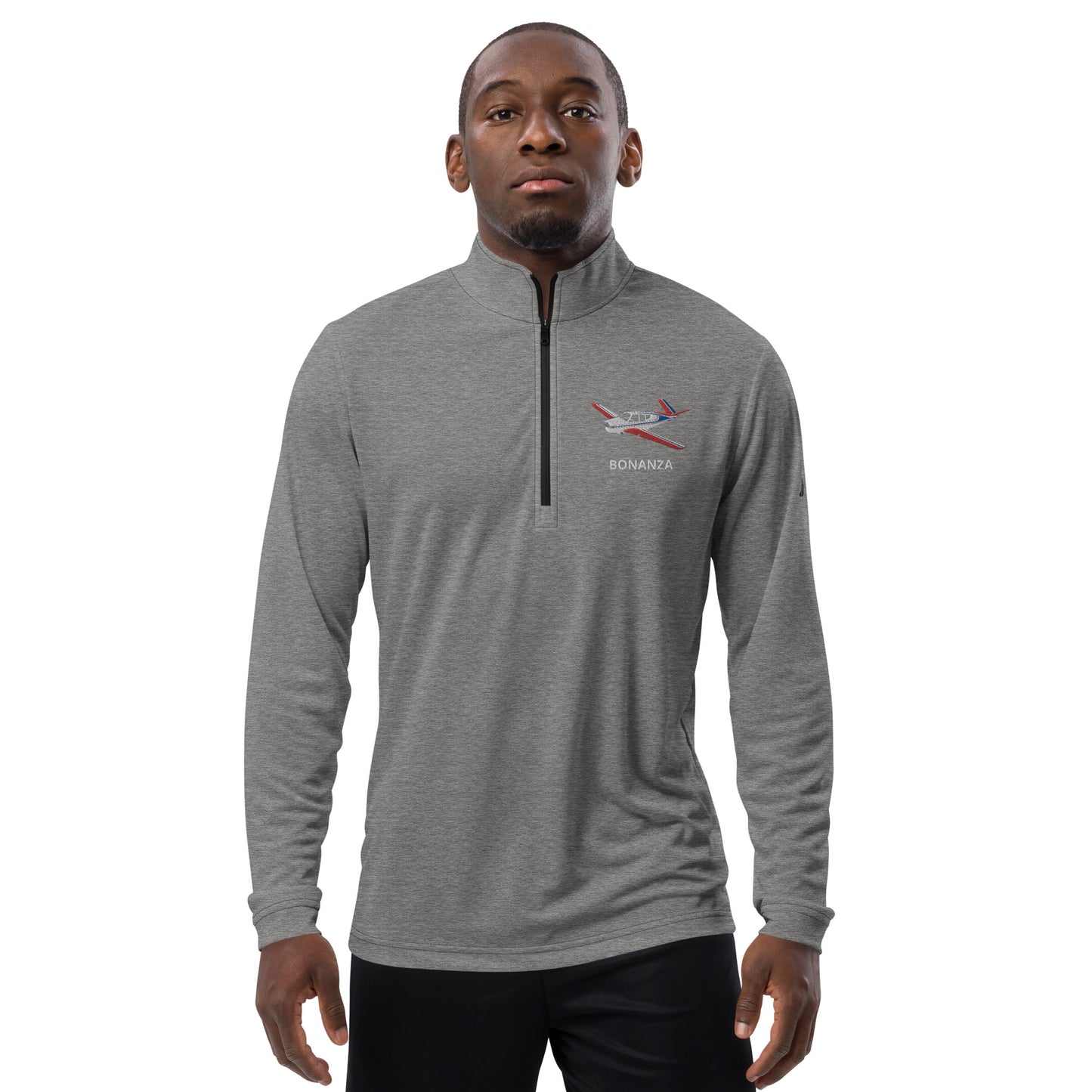 V Tail BONANZA Tri-color 2 Embroidered ECO Sustainable UPF 50+ Quarter zip pullover - Recycled Polyester