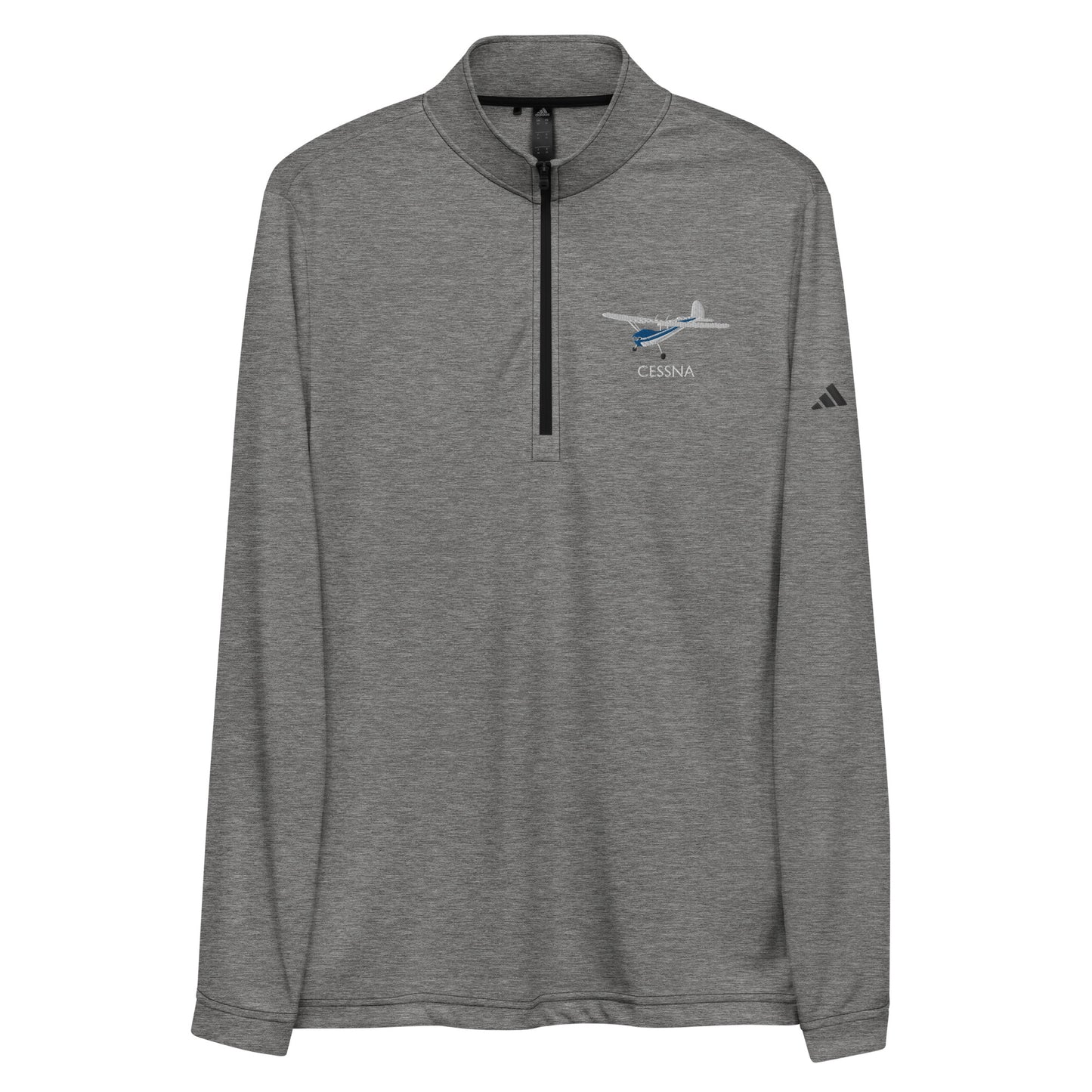 CESSNA 140 White - Blue Embroidered ECO Sustainable UPF 50+ Quarter zip pullover - Recycled Polyester