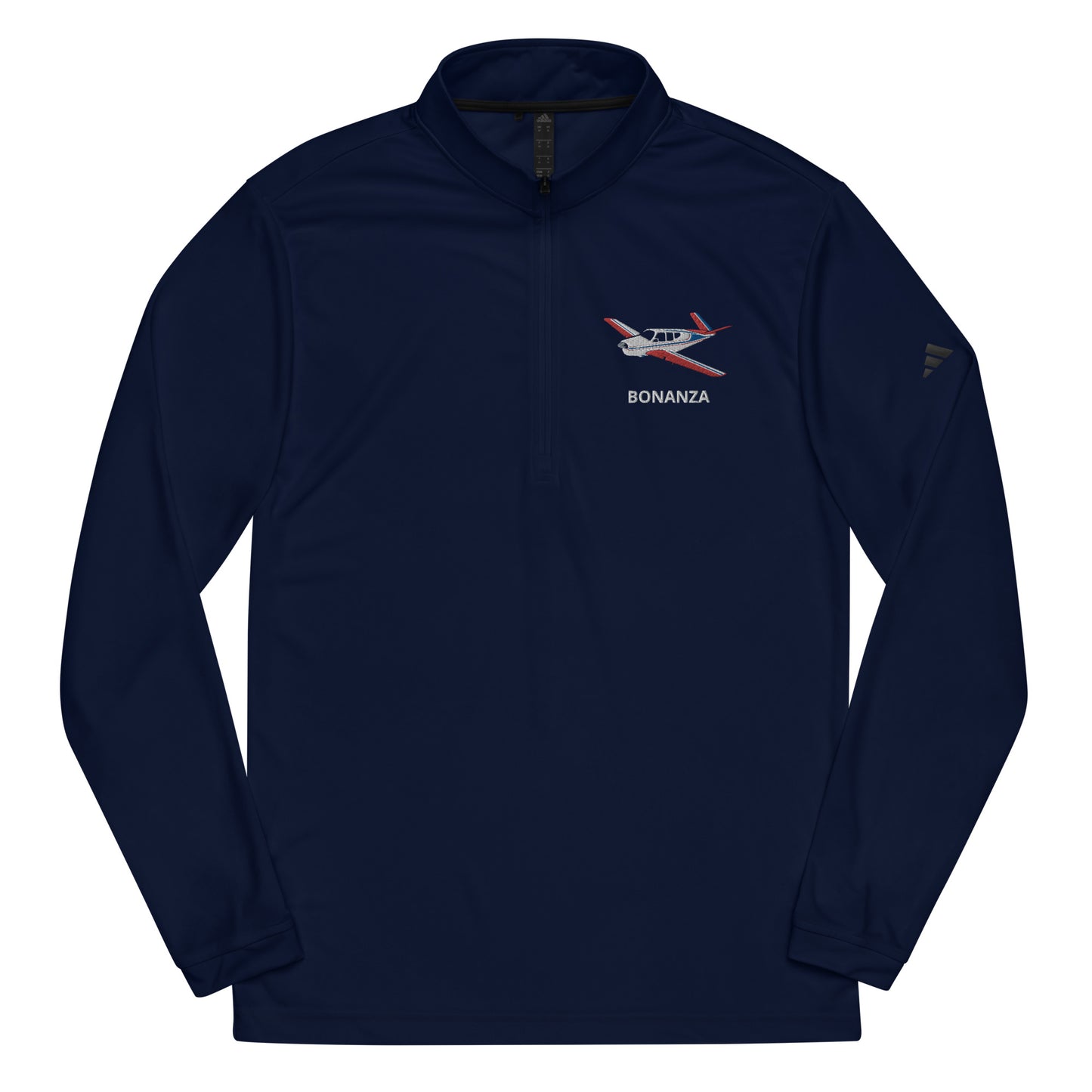 V Tail BONANZA Tri-color 2 Embroidered ECO Sustainable UPF 50+ Quarter zip pullover - Recycled Polyester