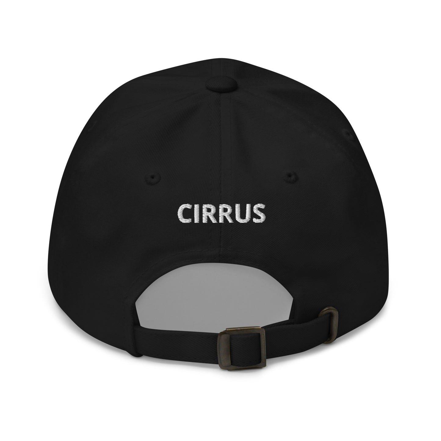 CIRRUS White aircraft Embroidered Chino cotton twill Aviation  hat with adjustable buckle back.