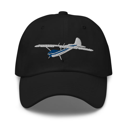 CESSNA 170 aviation cap- White-Blue - embroidered front and back hat
