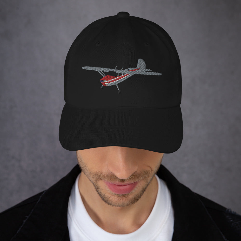 CESSNA 140 Polished Red CUSTOM N Number Embroidered cotton hat