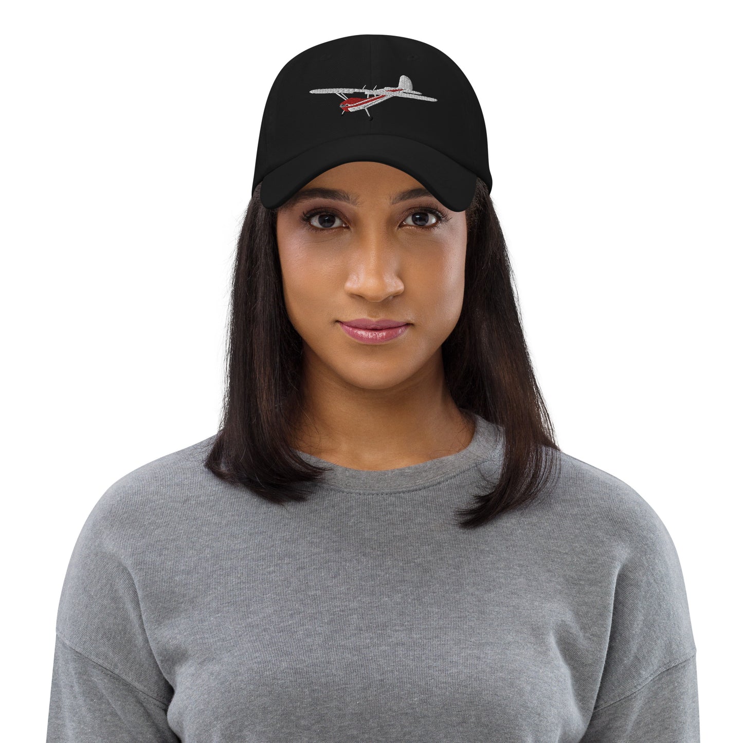 CESSNA 140 white -red aircraft embroidered Aviation cotton twill hat