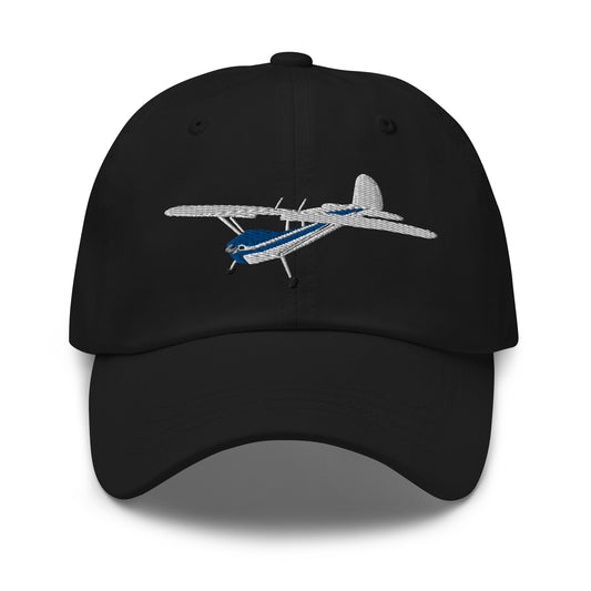 CESSNA 140 white -blue aircraft embroidered Aviation cotton twill hat