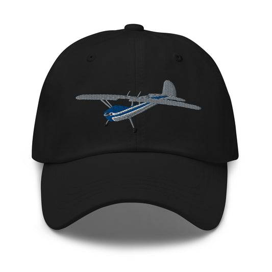 CESSNA 140 polished grey blue aircraft embroidered Aviation cotton twill hat