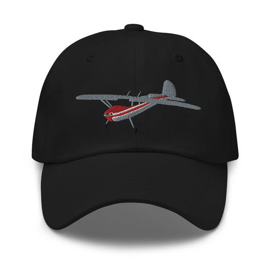 CESSNA 140 polished grey red aircraft embroidered Aviation cotton twill hat