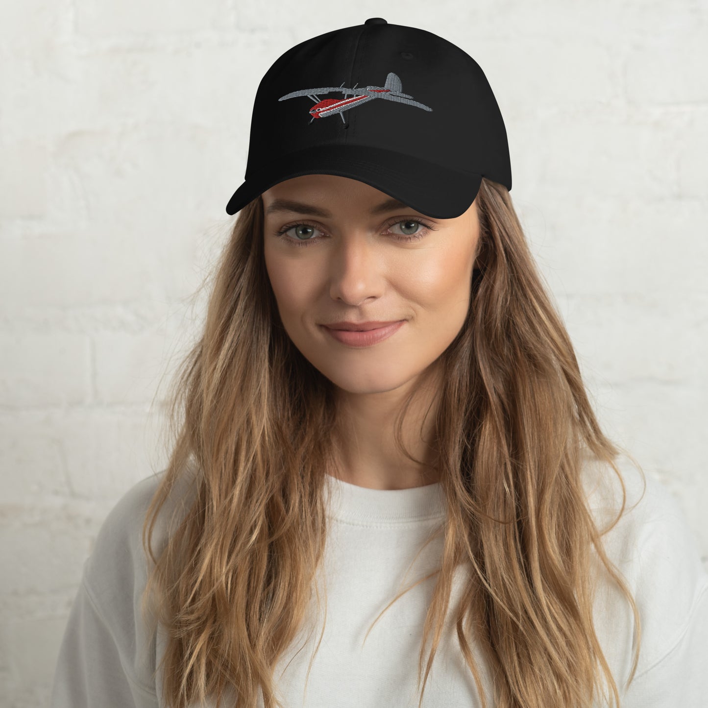 CESSNA 140 polished grey red aircraft embroidered Aviation cotton twill hat