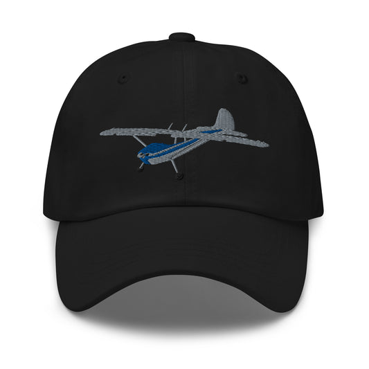CESSNA 170 Polished-blue airplane CUSTOM N Number embroidered Aviation cotton hat - Minimum 3 order