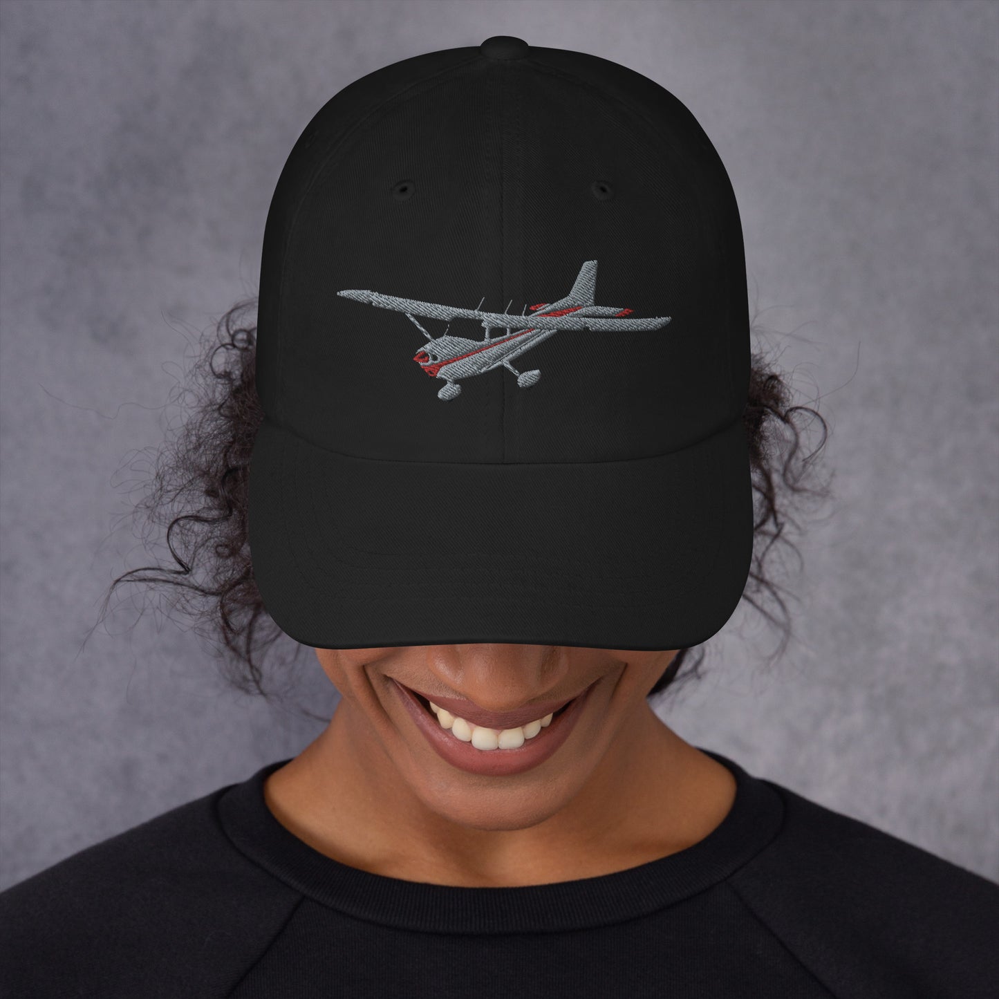 CESSNA 172 Skyhawk Polished-red CUSTOM N Number Embroidered Twill Cotton Aviation Hat