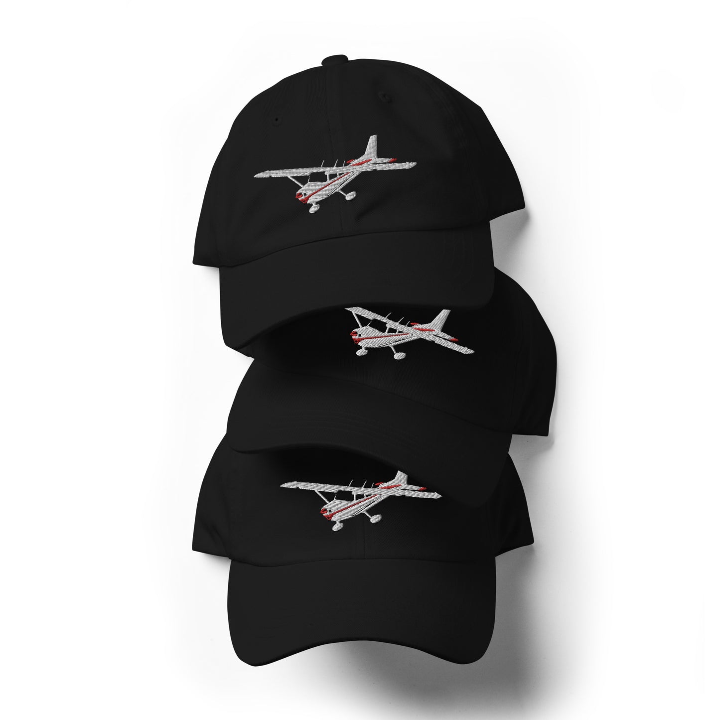 CESSNA 172 Skyhawk White - Red CUSTOM N Number embroidered Cotton Twill aviation Hat