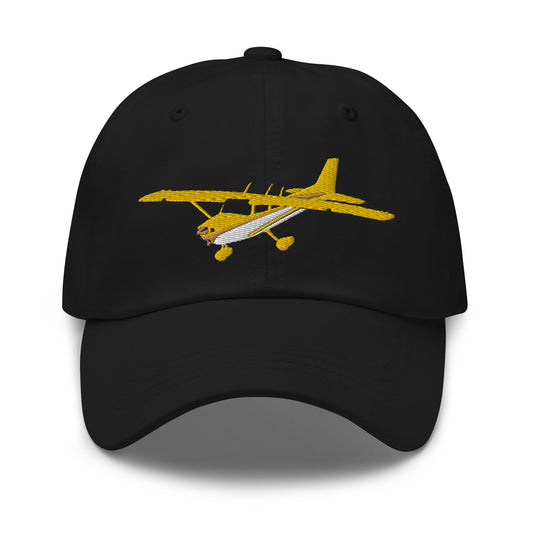 CESSNA 172 Skyhawk yellow white CUSTOM  N Number Embroidered cotton twill aviation hat - Minimum 3 order