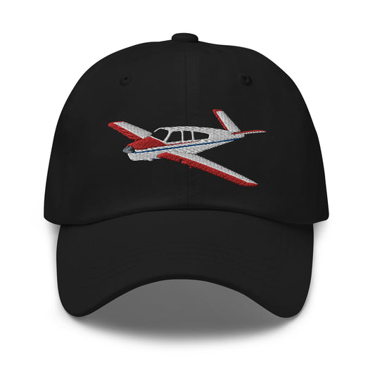 V-Tail BONANZA Tri-color 3  CUSTOM N Number Embroidered Classic  Cotton Twill Aviation Hat - Minimum 3 order