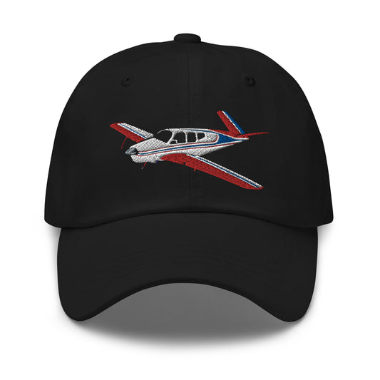 V-Tail BONANZA Tri color 2 CUSTOM N Number Embroidered Classic Cotton Twill Aviation Hat - Minimum 3 order