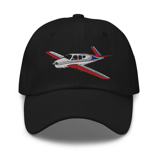 V-Tail BONANZA Tri color 2 CUSTOM N Number Embroidered Classic Cotton Twill Aviation Hat