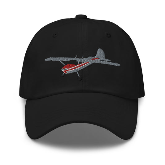 CESSNA 170 Polished-red airplane CUSTOM N Number embroidered Aviation cotton hat - Minimum 3 order.