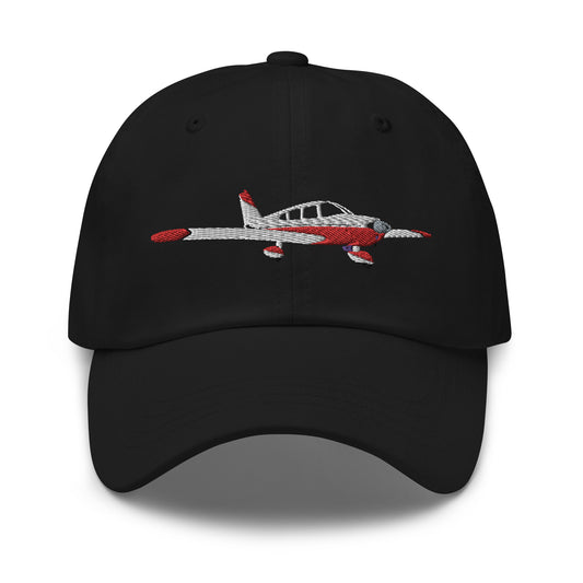 CHEROKEE white-red aviation cap- embroidered front and back hat.