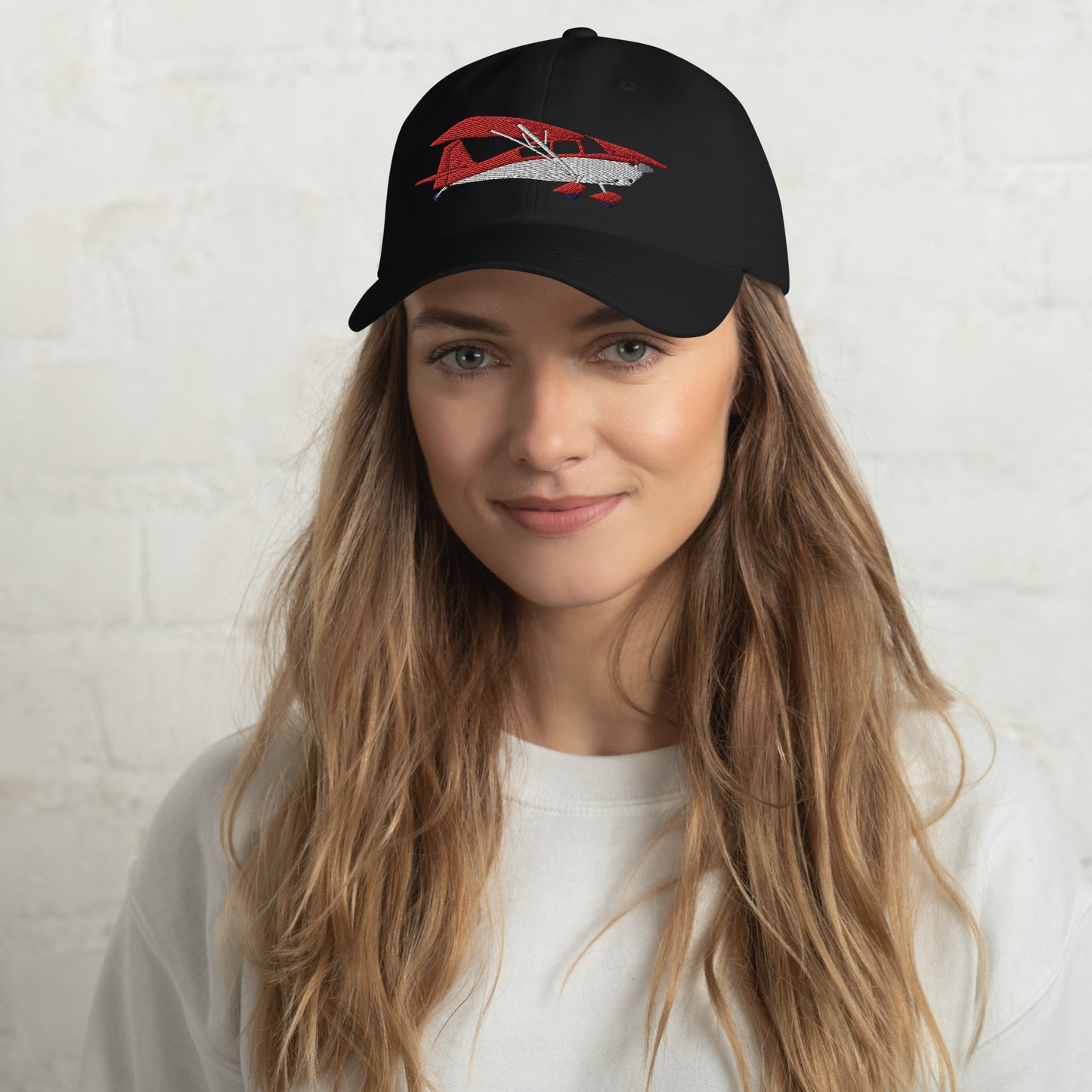 CITABRIA Red - White aviation cap- embroidered front and back hat.