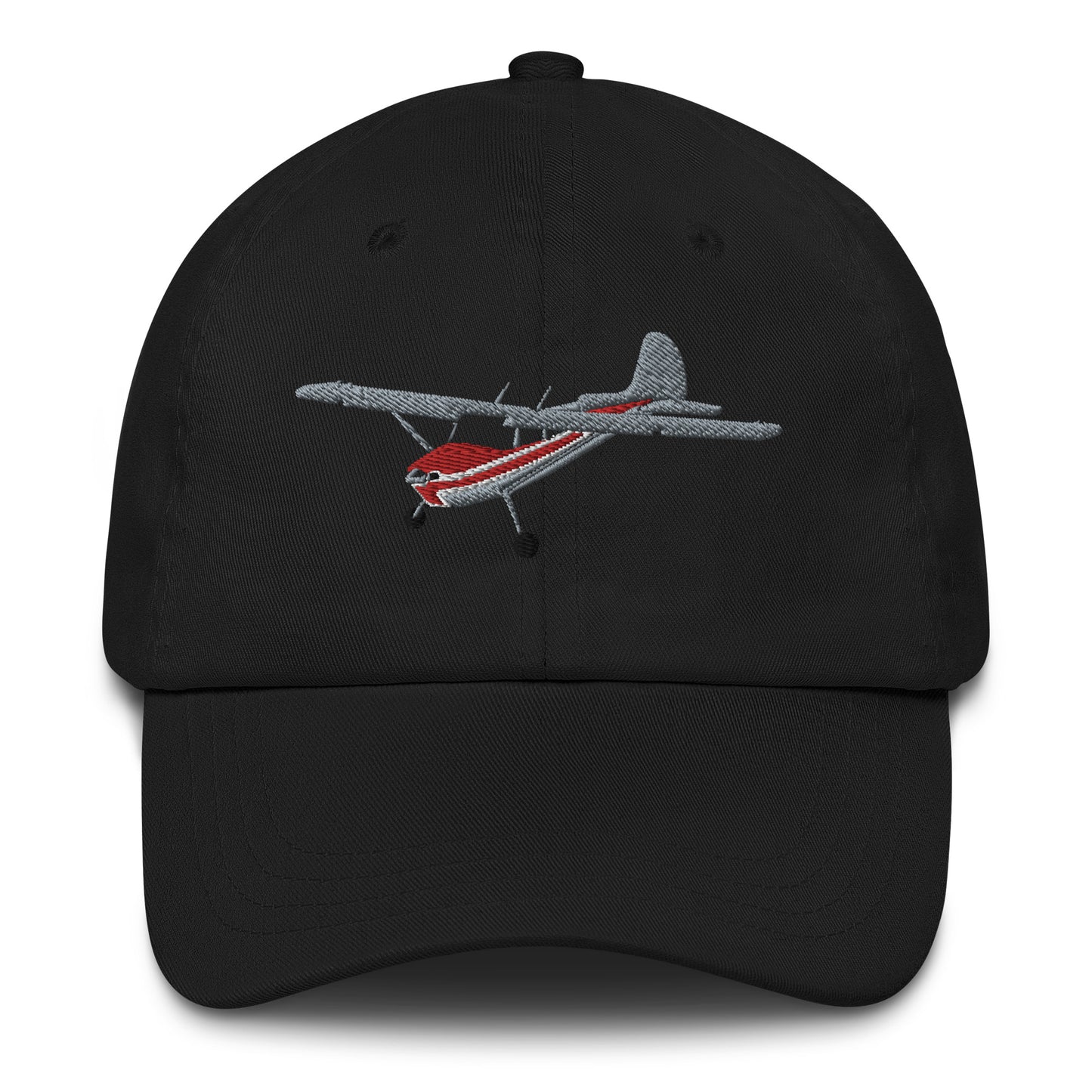 CESSNA 170 Silver and red -  hat embroidered cap front and back