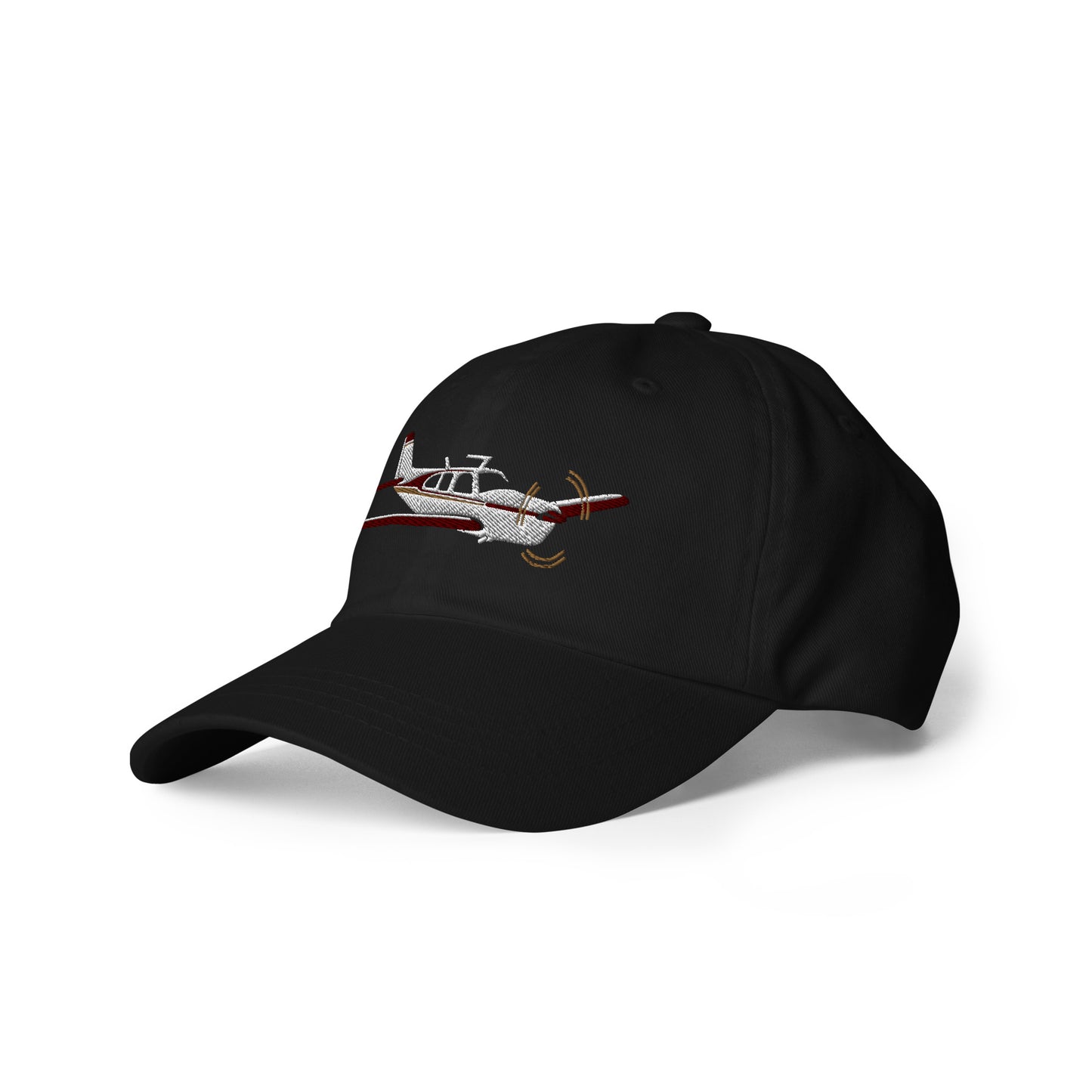 BONANZA F33 white-maroon paint scheme Embroidered Classic Cotton Twill Aviation Hat.