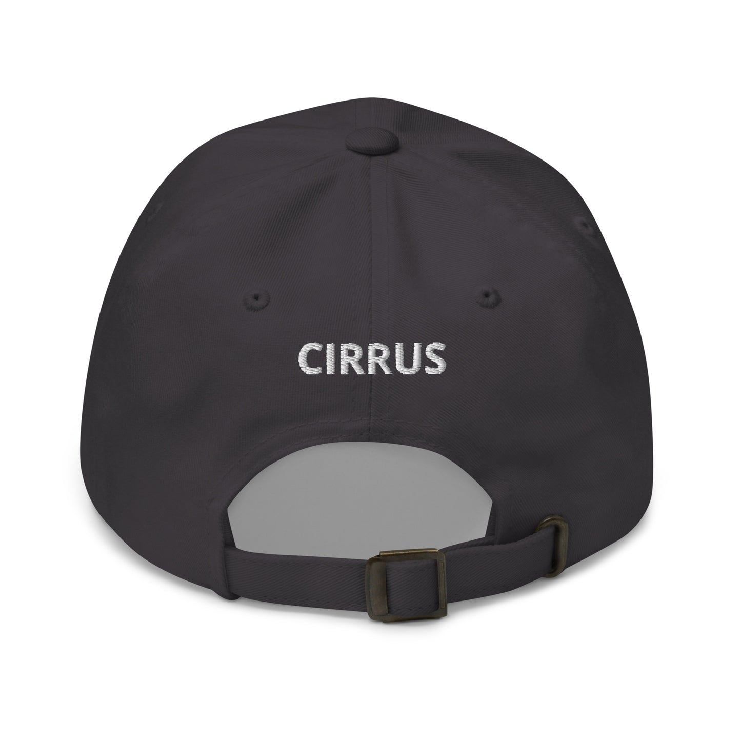 CIRRUS White aircraft Embroidered Chino cotton twill Aviation  hat with adjustable buckle back.