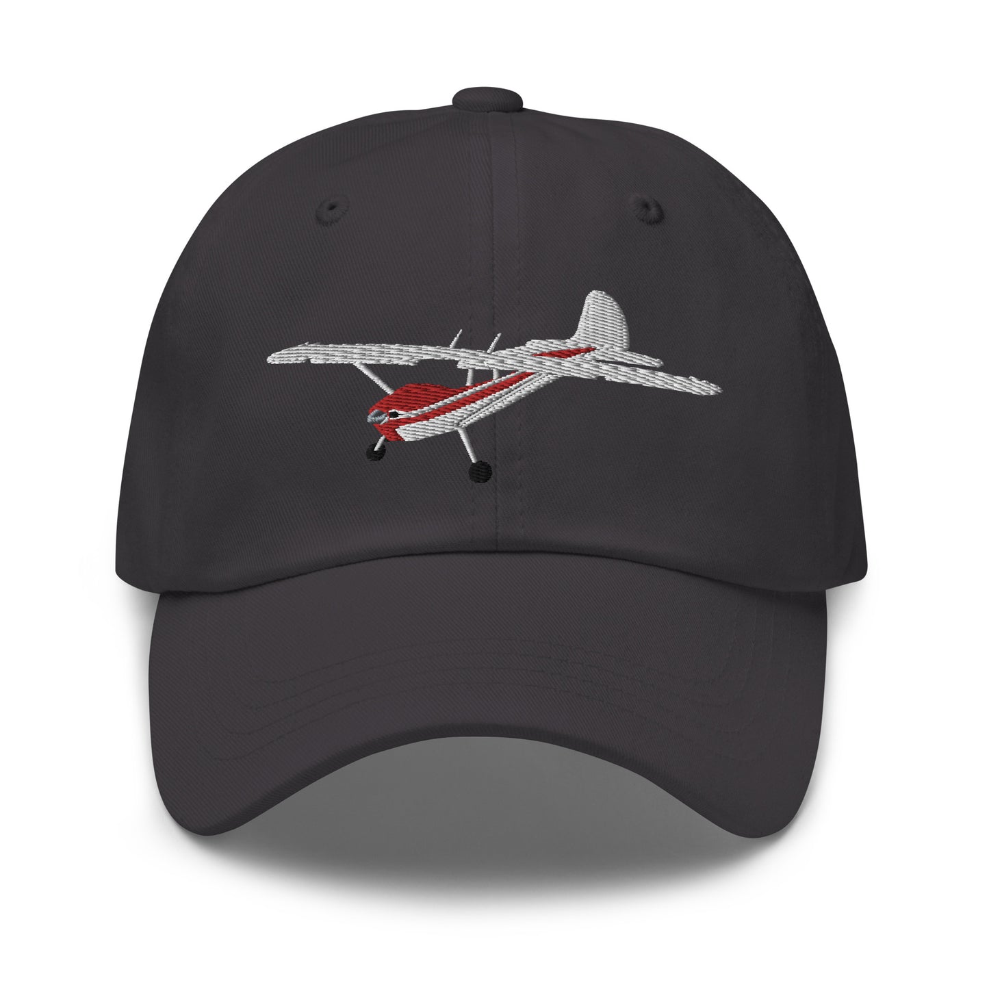 CESSNA 170 embroidered aviation cap- White and Red - front and back