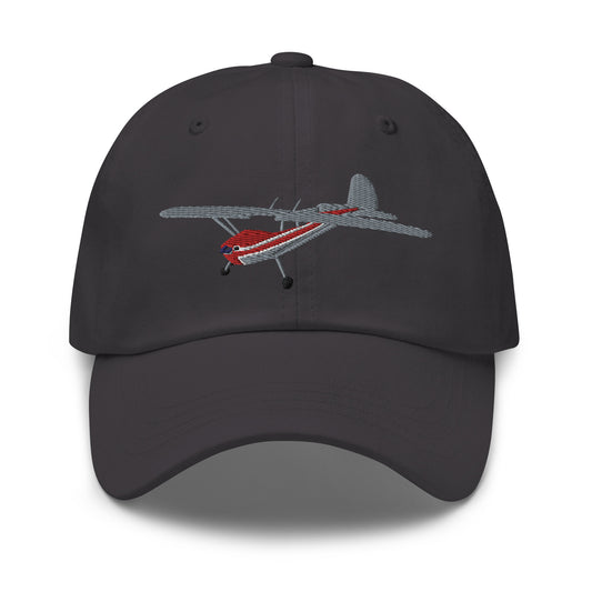 CESSNA 140 Polished Red CUSTOM N Number Embroidered cotton hat