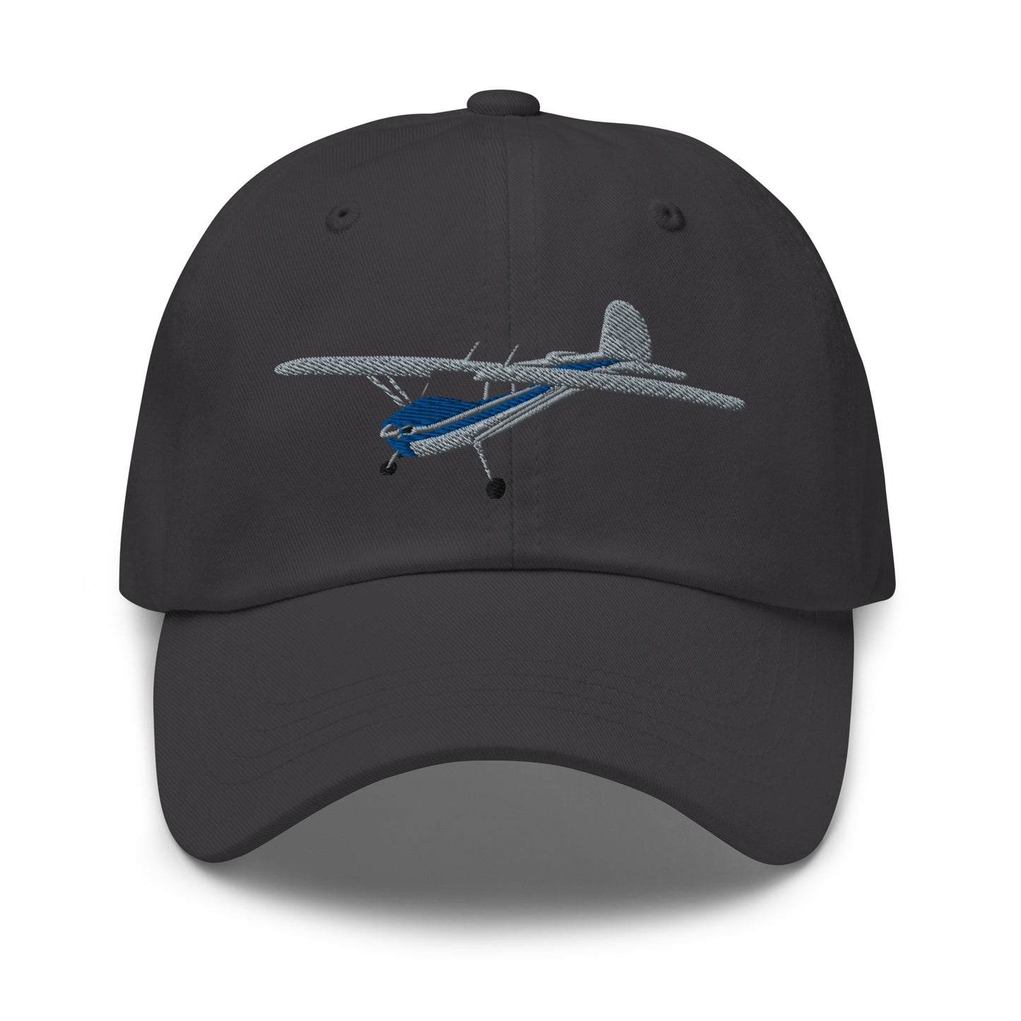 CESSNA 140 polished grey- blue aircraft embroidered CUSTOM N Number Aviation cotton twill hat