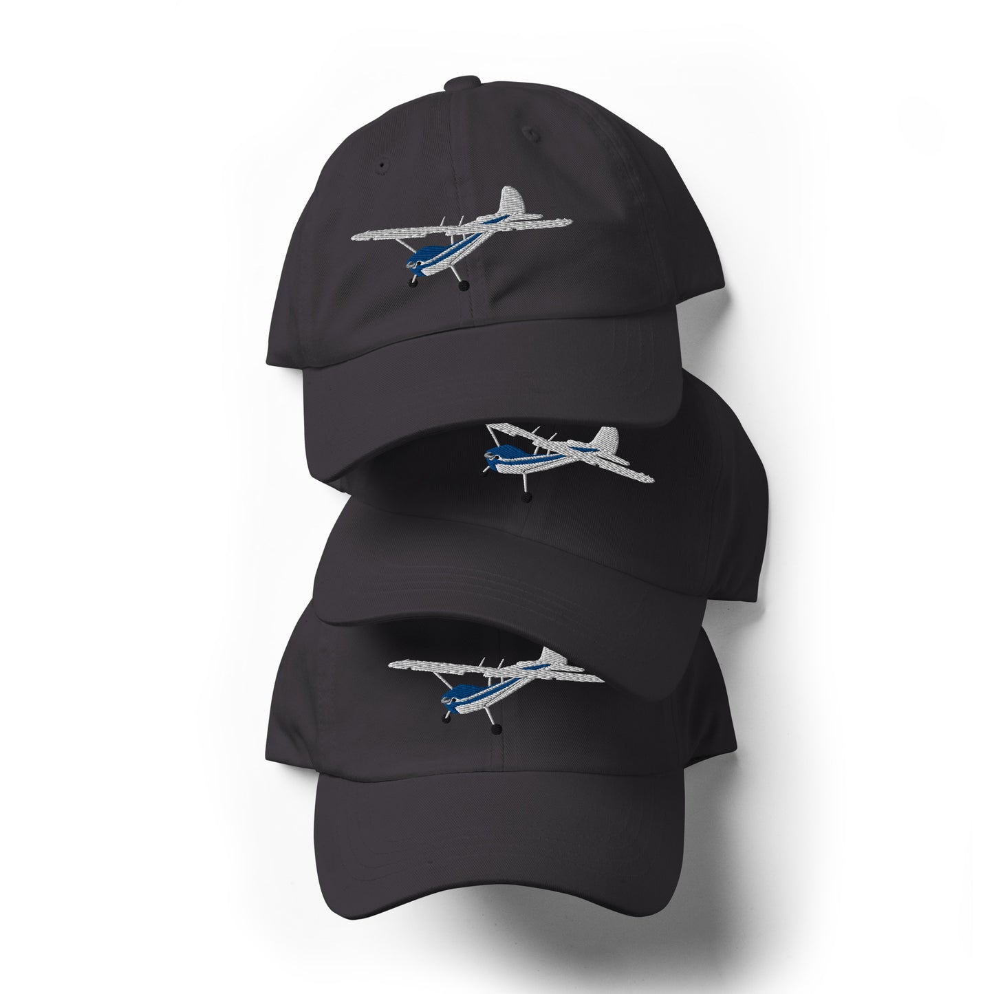 CESSNA 170 White Blue aircraft CUSTOM N Number Cotton Chino Twill hat