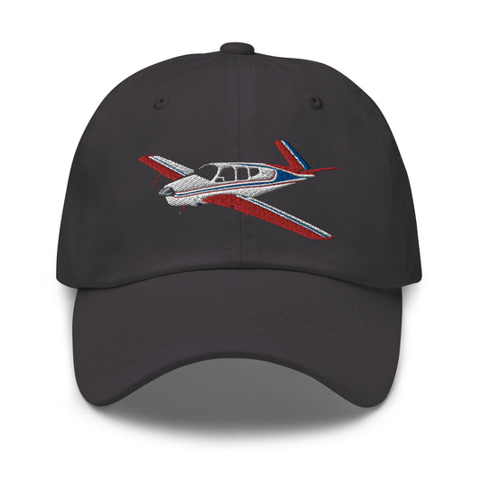 V-TAIL BONANZA tricolor 2 Embroidered Chino cotton twill Aviation hat with adjustable buckle back