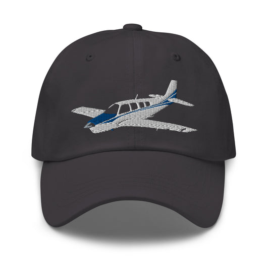 BONANZA A36 white- royal blue CUSTOM N Number Embroidered Classic Cotton Twill Aviation Hat - Minimum 3 order