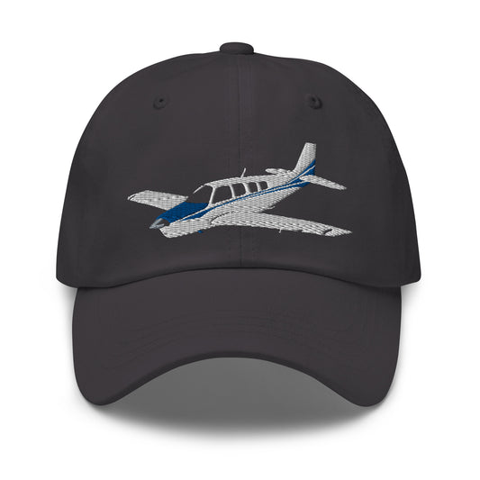 BONANZA A36 white- royal blue CUSTOM N Number Embroidered Classic Cotton Twill Aviation Hat