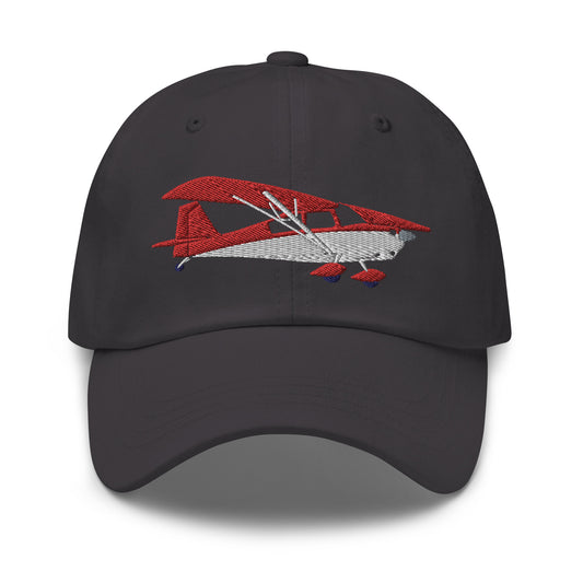 CITABRIA Red - White aviation cap- embroidered front and back hat.