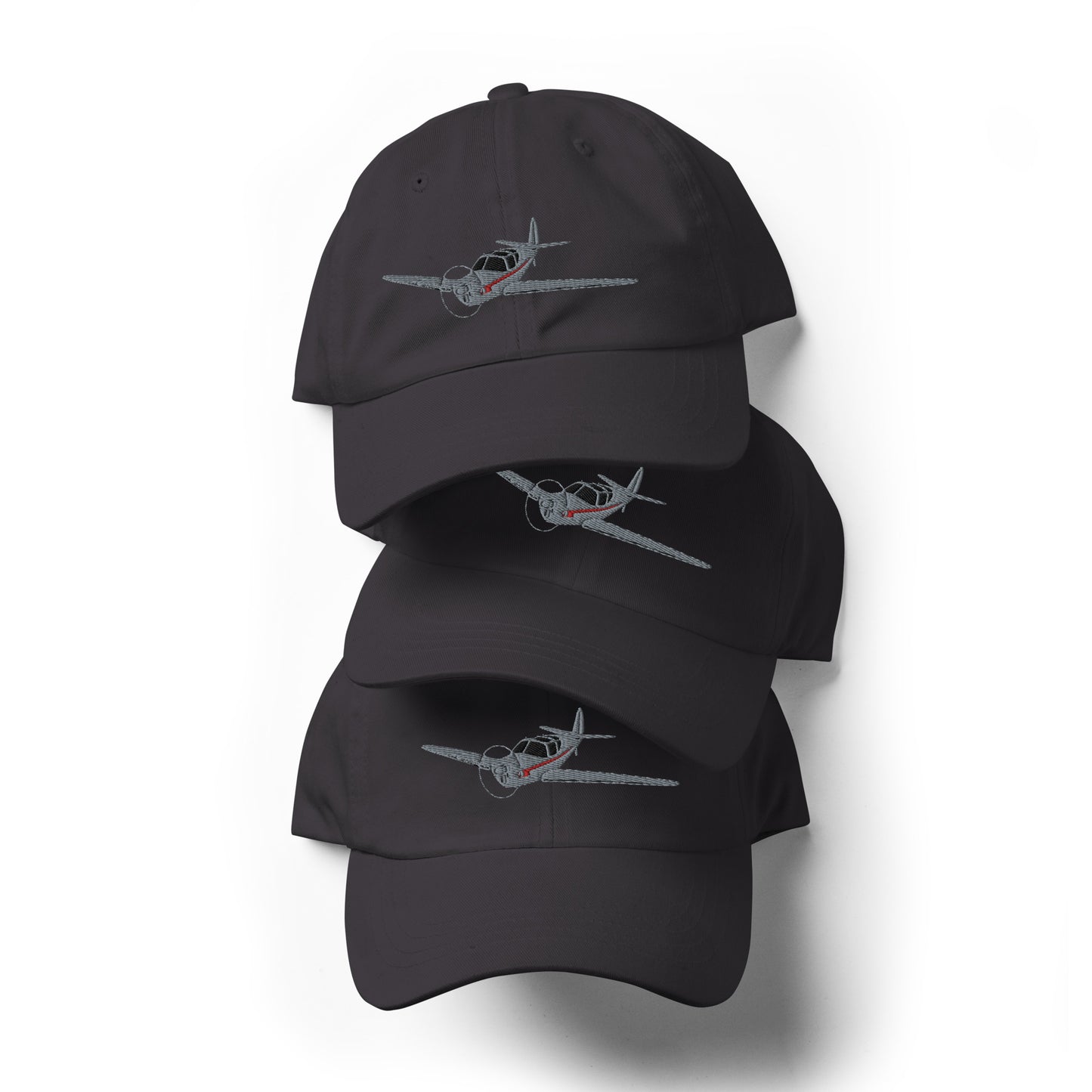 SWIFT grey-red CUSTOM N NUMBER aircraft embroidered Aviation cotton twill hat