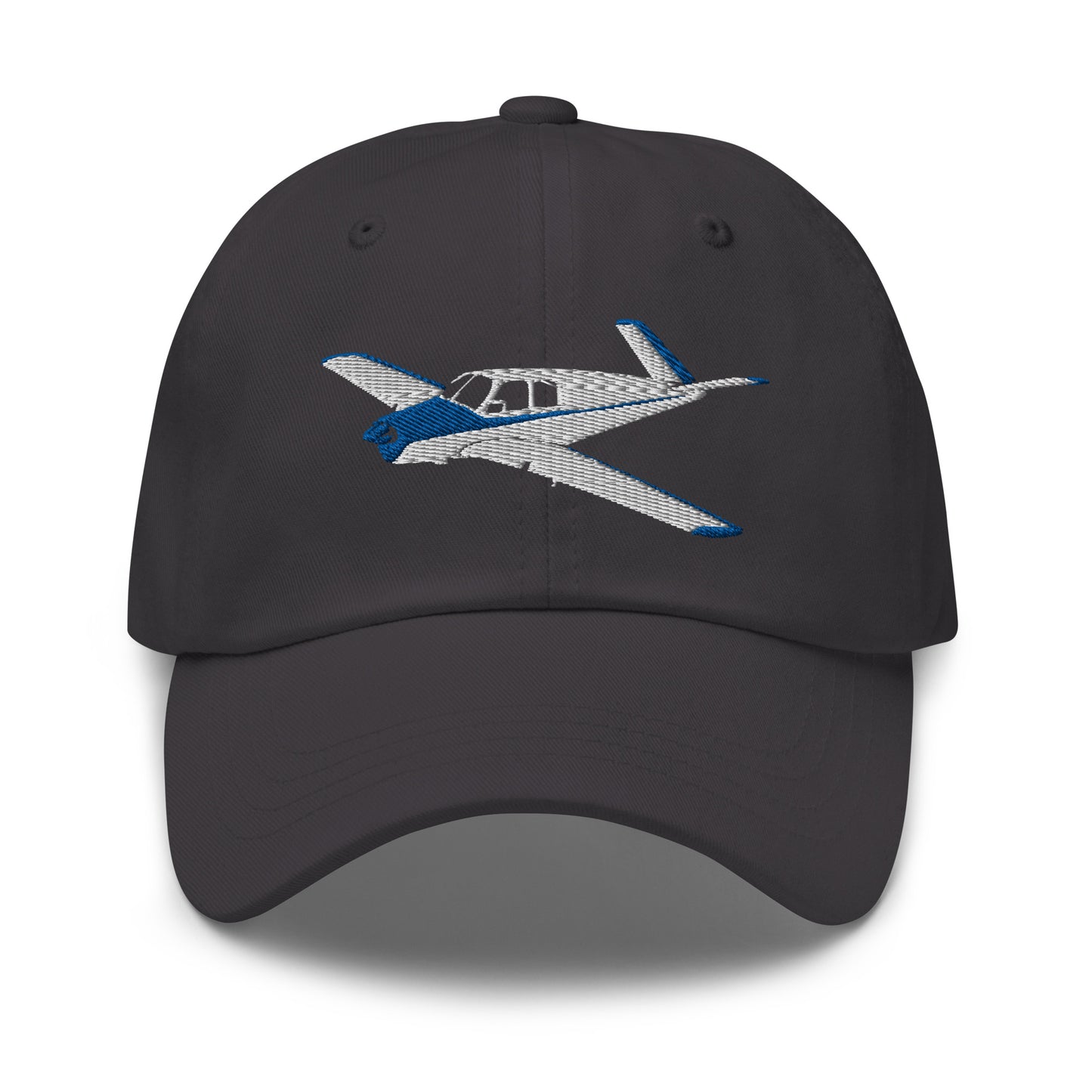 V-Tail BONANZA White-Blue Embroidered Classic Cotton Twill Aviation Hat.