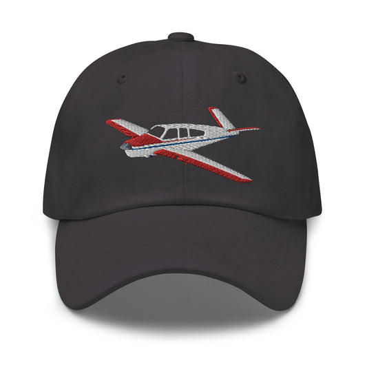 V-Tail BONANZA Tri-Color 3 red top  Embroidered Classic Cotton Twill Aviation Hat.
