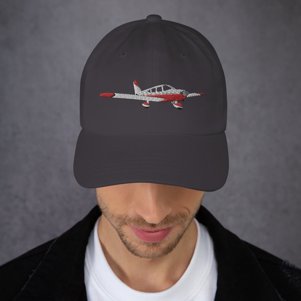 CHEROKEE - red white -  CUSTOM N Number embroidered Chino cotton twill Aviation hat