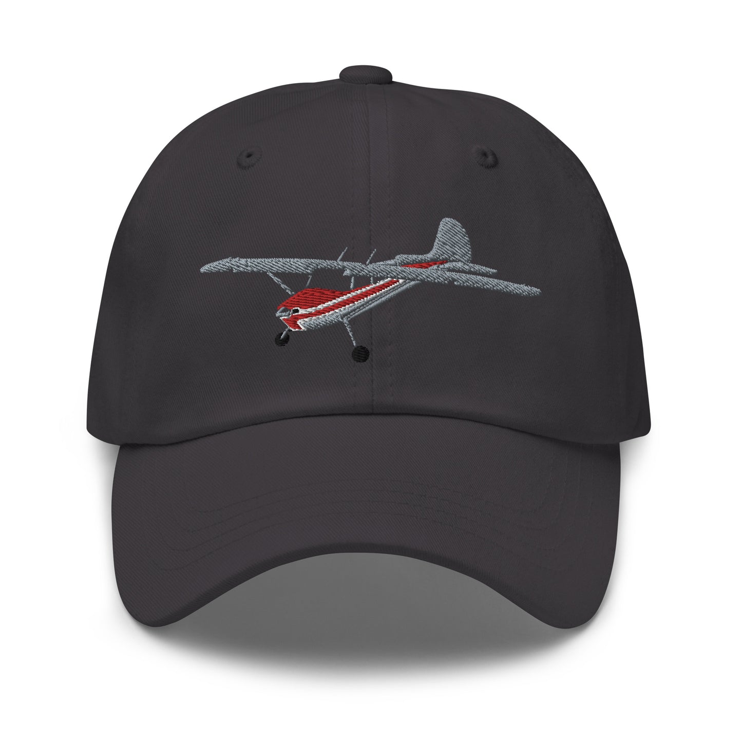 CESSNA 170 Silver and red -  hat embroidered cap front and back