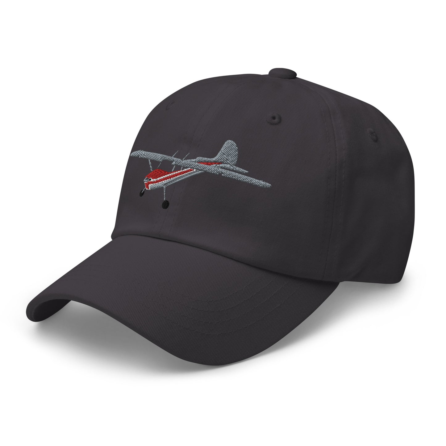 CESSNA 170 Silver and red -  hat embroidered cap front and back