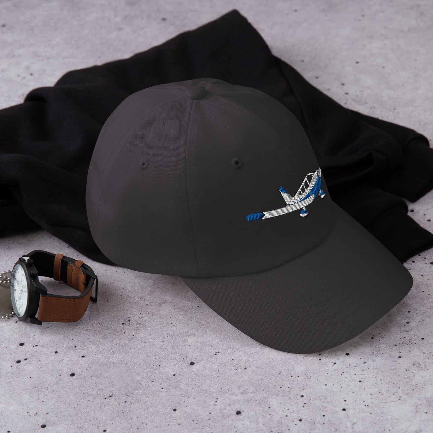 CHEROKEE white-blue aviation cap- embroidered front and back hat.