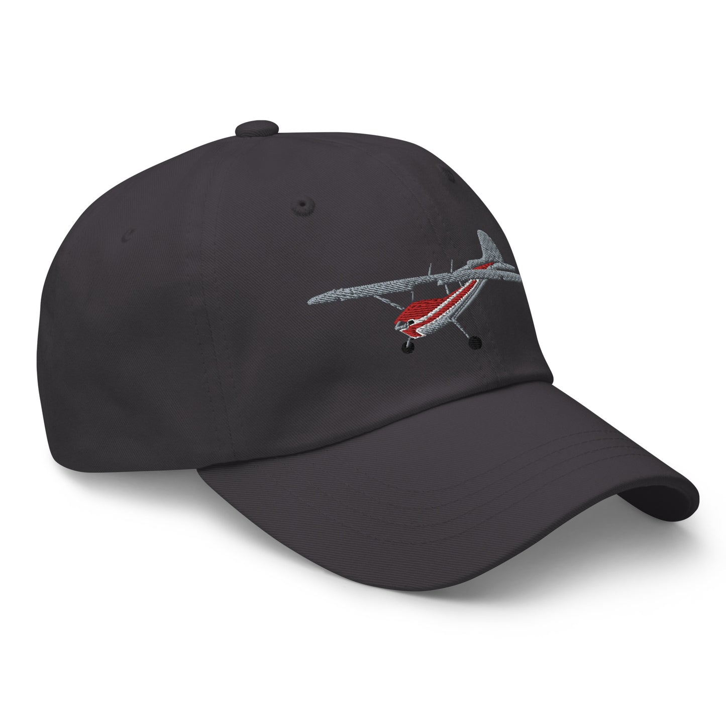 CESSNA 170 Silver and red -  hat embroidered cap front and back