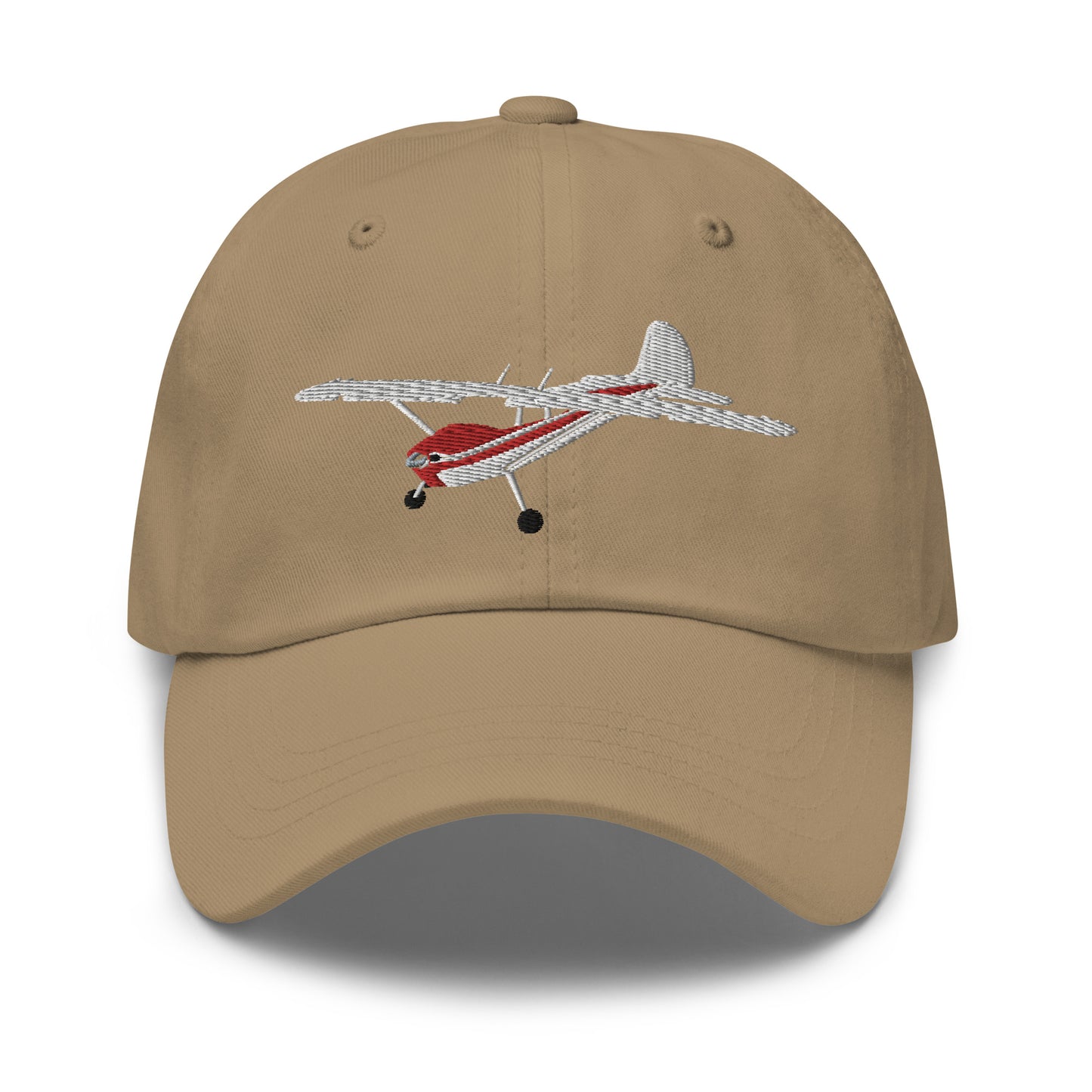 CESSNA 170 White-Red CUSTOM N Number Cotton Chino Twill hat