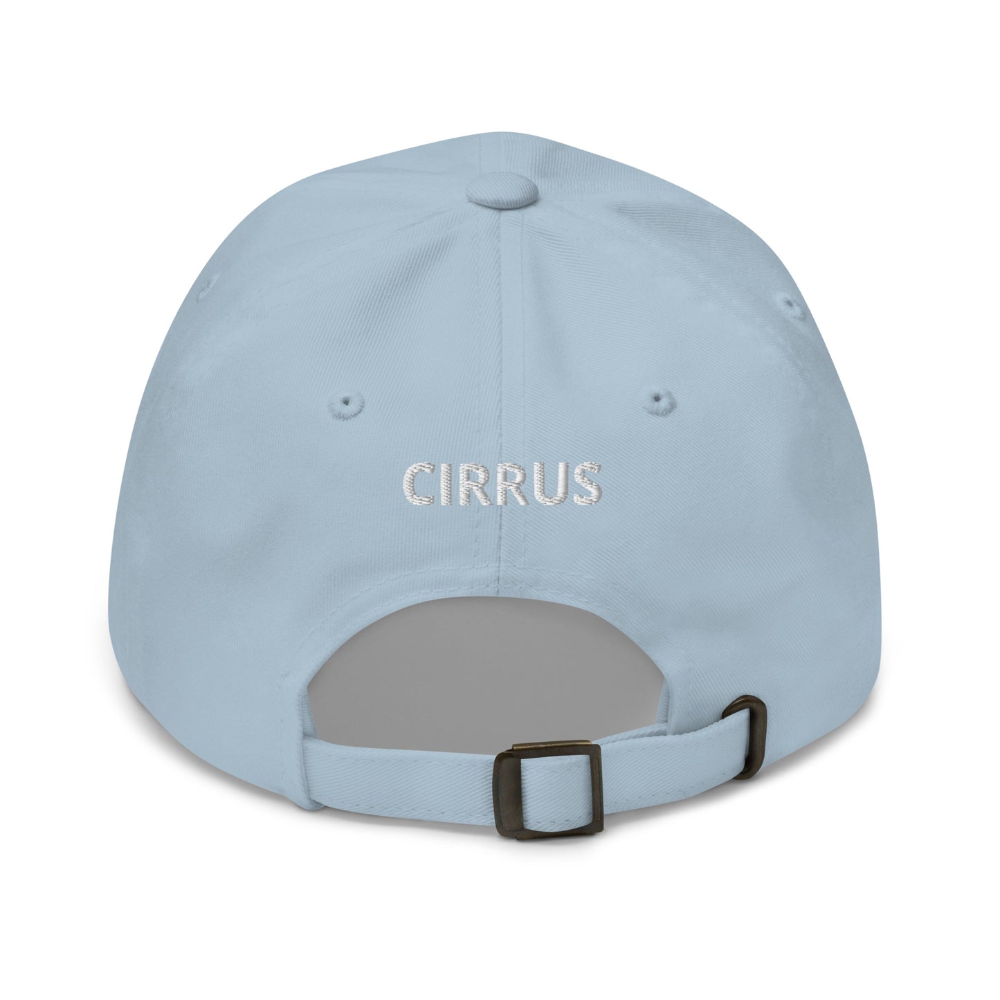 CIRRUS White aircraft Embroidered Chino cotton twill Aviation  hat with adjustable buckle back.