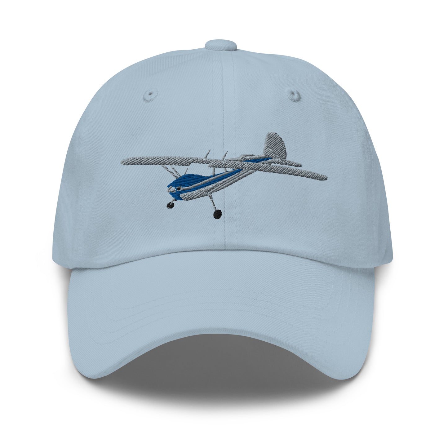 CESSNA 140 polished grey- blue aircraft embroidered CUSTOM N Number Aviation cotton twill hat