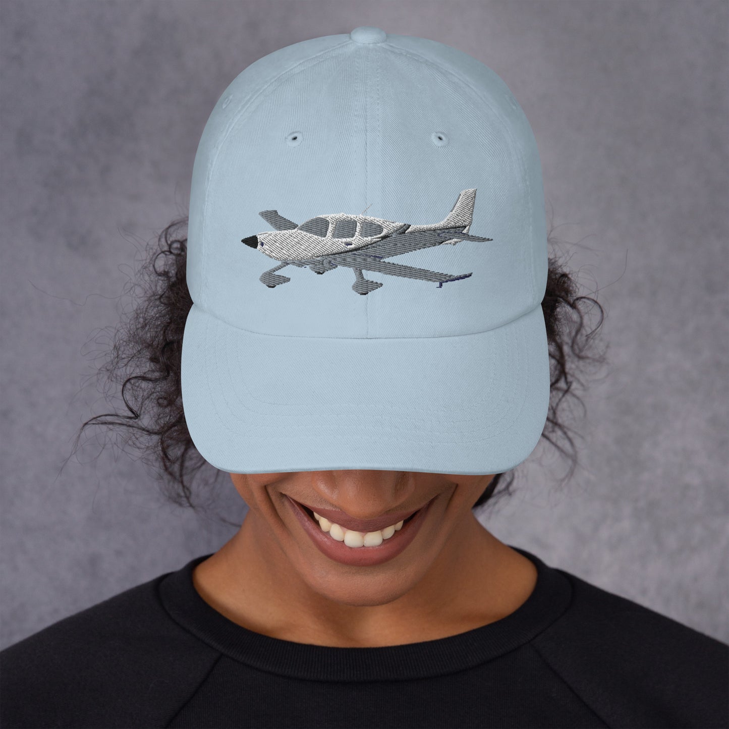 CIRRUS White - Grey CUSTOM N NUMBER aircraft embroidered Aviation cotton twill hat