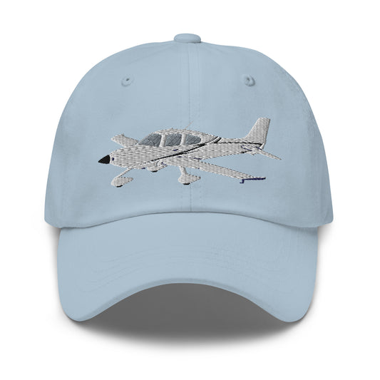 CIRRUS white CUSTOM N NUMBER aircraft embroidered Aviation cotton twill hat - Minimum 3 order