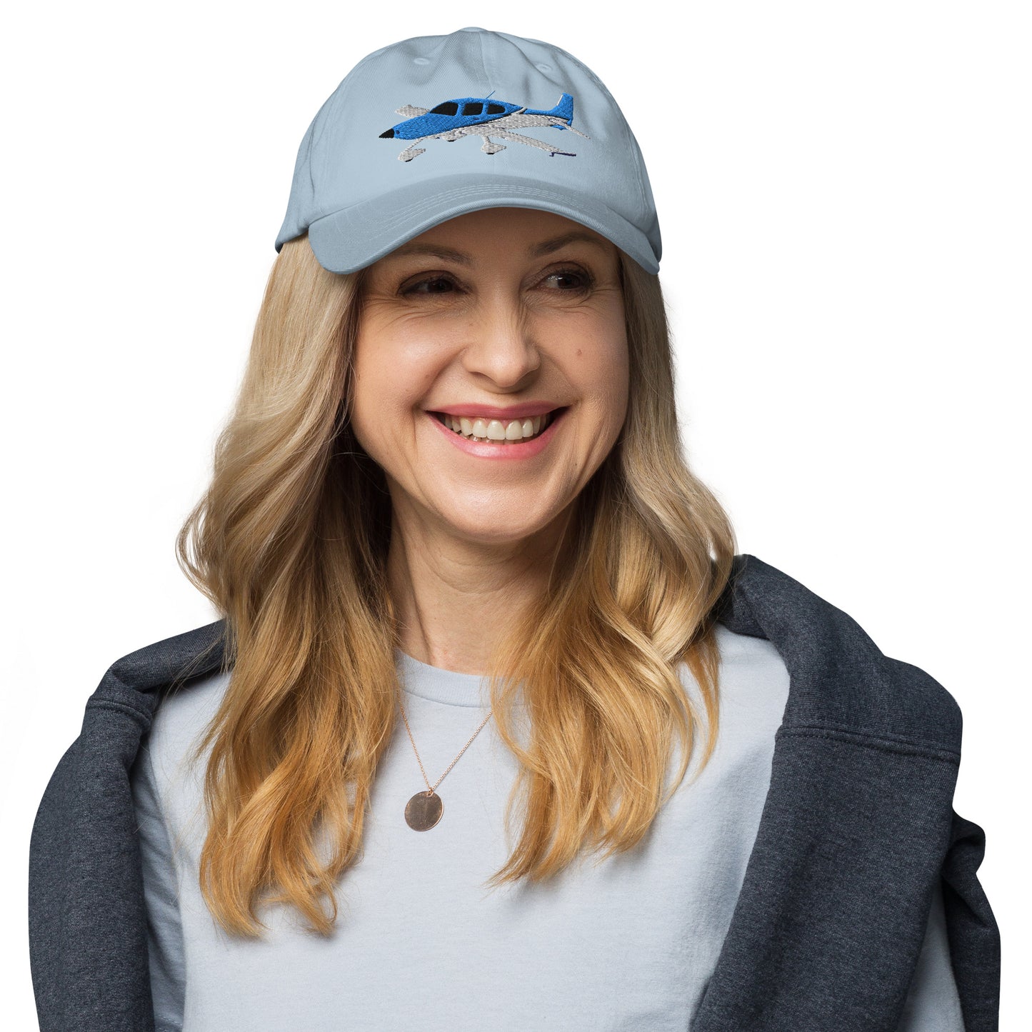 CIRRUS Blue-White CUSTOM N NUMBER aircraft embroidered Aviation cotton twill hat