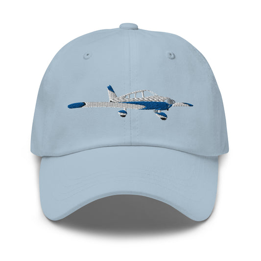 CHEROKEE white-blue aviation cap- embroidered front and back hat.