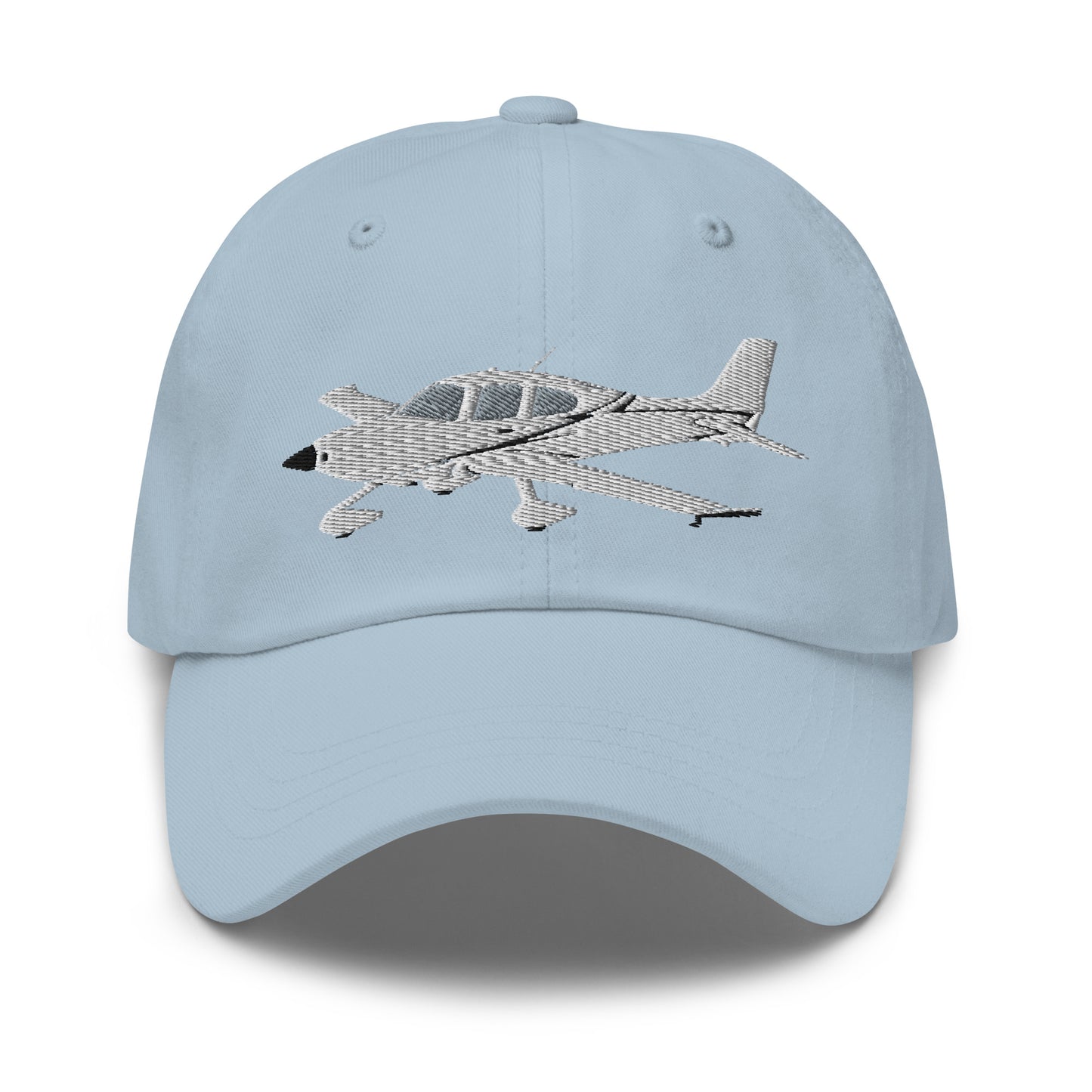 CIRRUS White aircraft Embroidered Chino cotton twill Aviation  hat with adjustable buckle back.