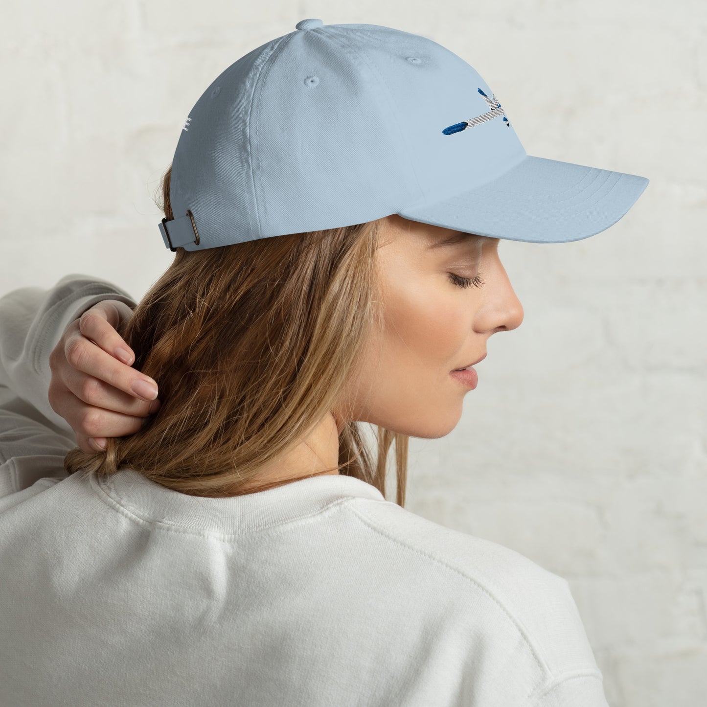 CHEROKEE white-blue aviation cap- embroidered front and back hat.