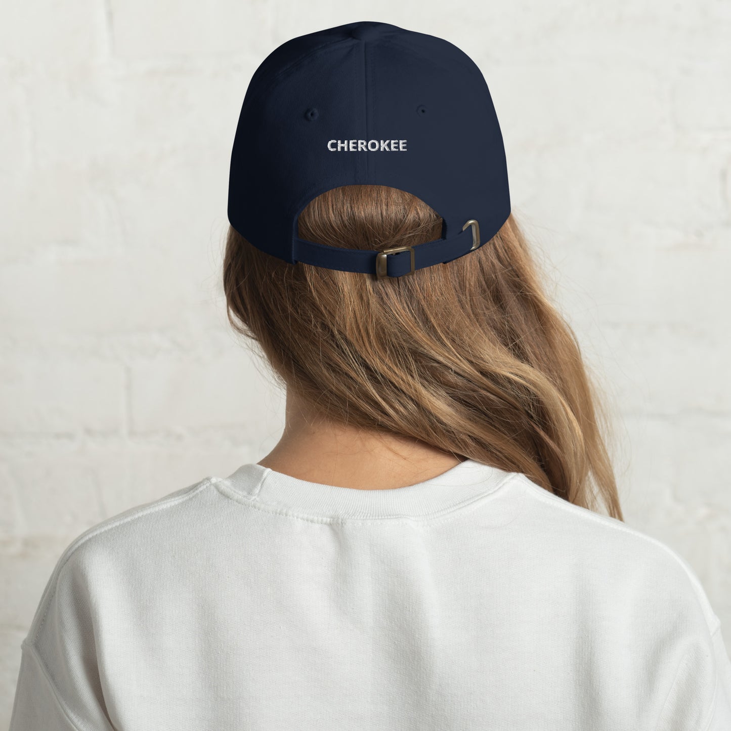 CHEROKEE white-blue aviation cap- embroidered front and back hat.